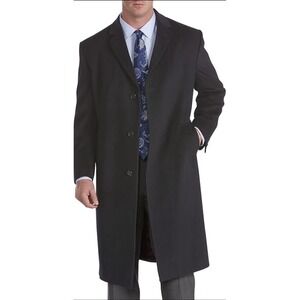 Jean-Paul Germain Wool Cashmere Top Coat Overcoat‎ Formal Dress charcoal 50L NEW